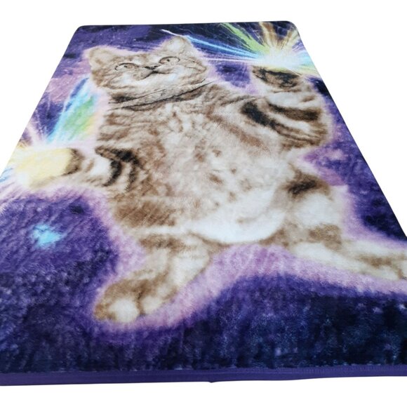 Wild Republic Cat Blanket Fleece Cosmic Purple 50"W x 60"L - Picture 1 of 5
